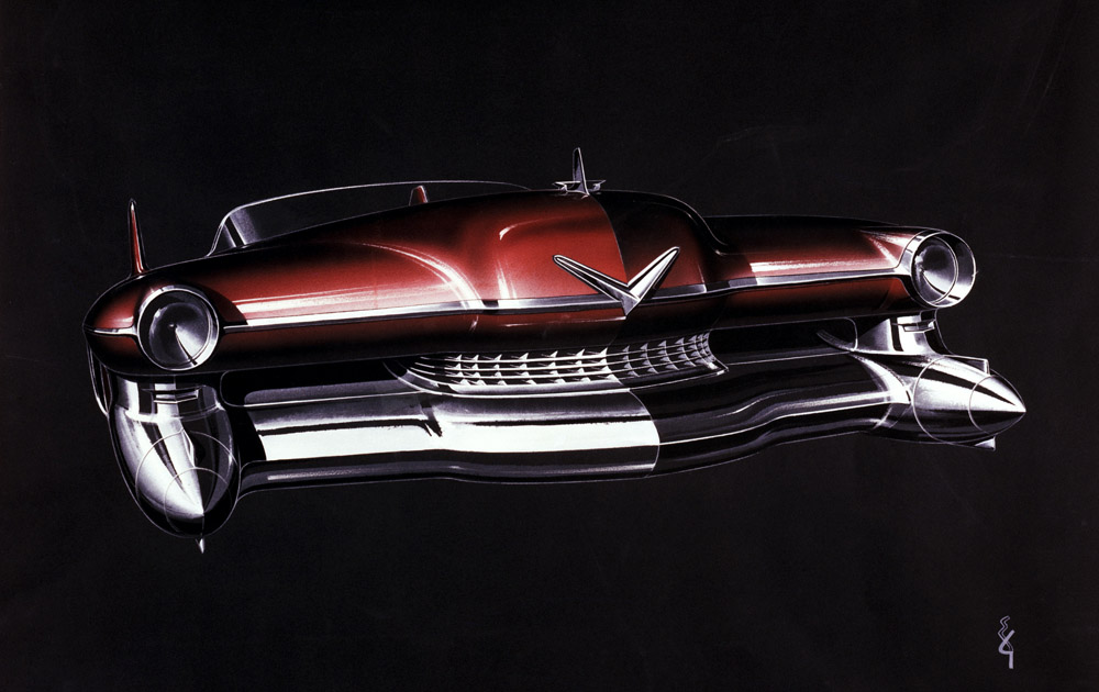 Cadillac design sketch by Ed Glowacke in 1948