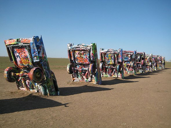 texas roadside attractions Cadillac Ranch