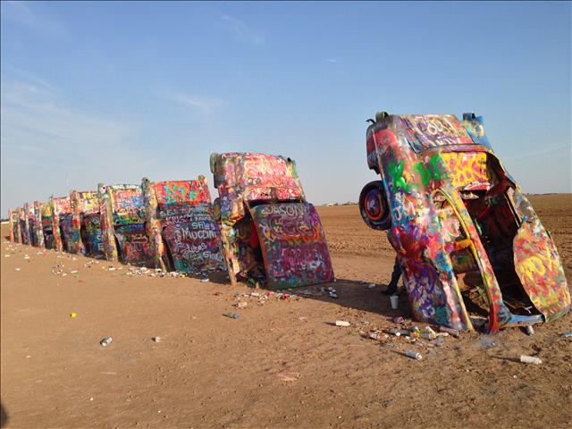 texas roadside attractions Cadillac Ranch